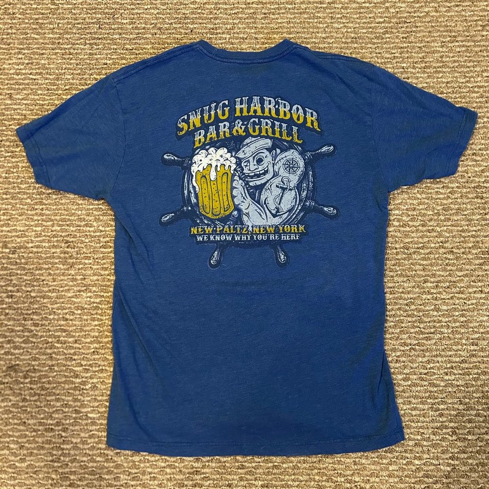 Dive Bar Shirt Club T-Shirt - Blue Men's Large - Snug Harbor Bar & Grill NY